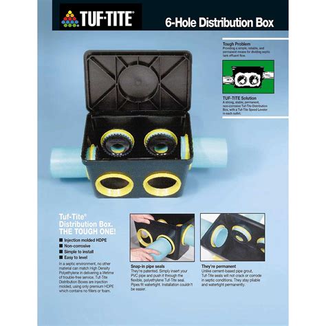 tuf-tite 6 hole drain distribution box with lid and seals|6 hole tuf tite solution.